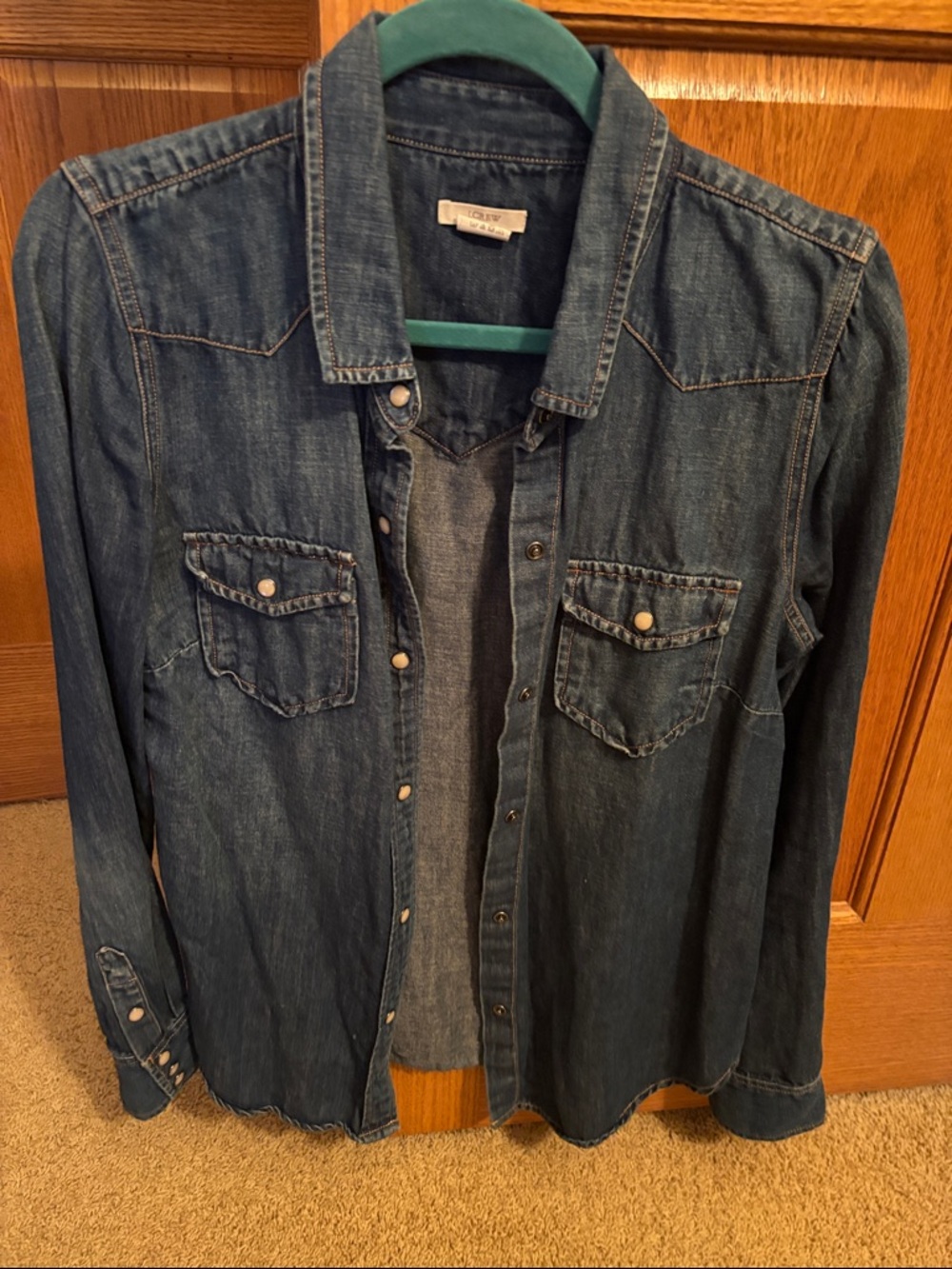 J. Crew Denim Button-Down Shirt in Blue